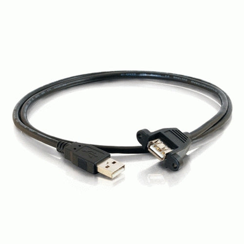 C2G 2ft USB 2.0 A Male to A Female Panel Mount Cable USB cable