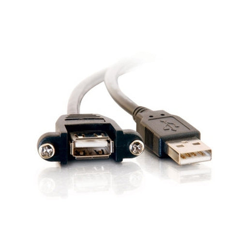 C2G 1.5ft USB 2.0 A Male to A Female Panel Mount Cable USB cable