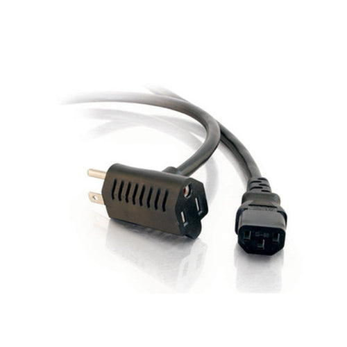 C2G 3ft Universal 16 AWG Power Cord w/ Extra Outlet (IEC320C13 to NEMA 5-15P)