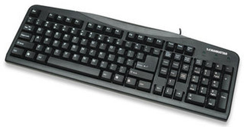 Manhattan 155113 Kabelgebundene USB-Tastatur – Schwarz | Zuverlässige Bürotastatur
