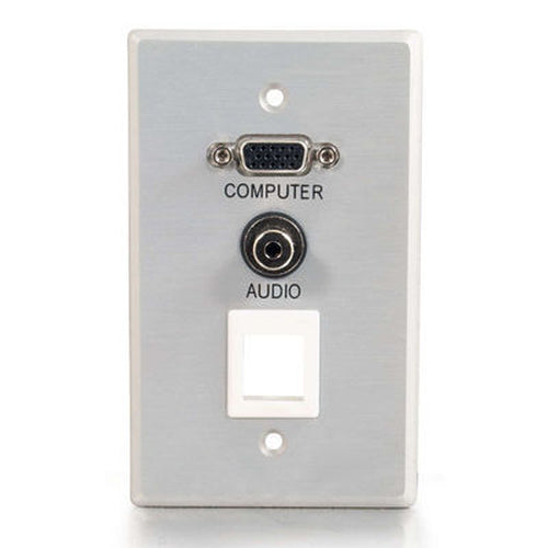 C2G Single Gang HD15 + 3.5mm + (1) Keystone Wall Plate