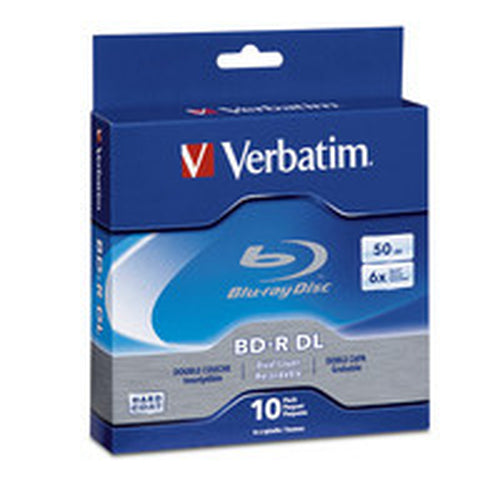 Verbatim 97335 BD-R Blank Blu-Ray Discs - 50GB, Pack of 10 - High-Capacity Storage